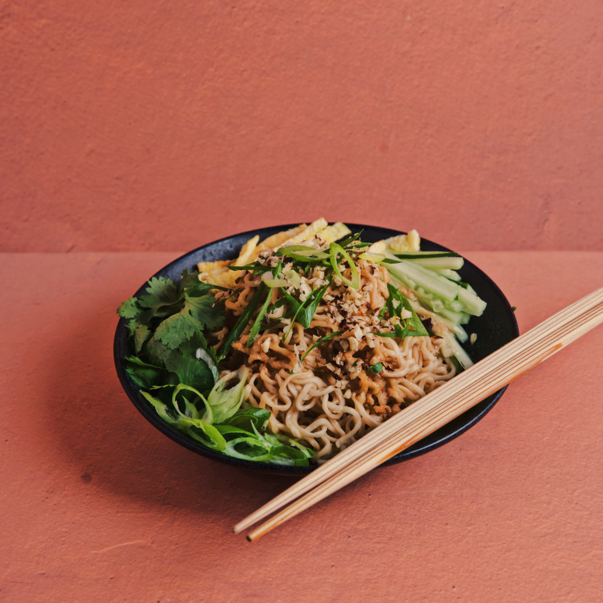 Cold Ramen Noodle Salad with Ginger and Garlic Peanut Sauce Little Fat Boy