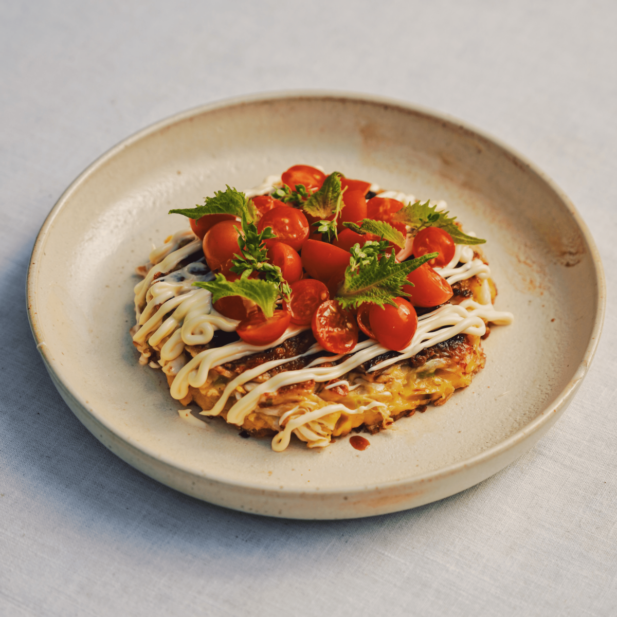 Summer Tomato Okonomiyaki(-ish), image size:1200x1200